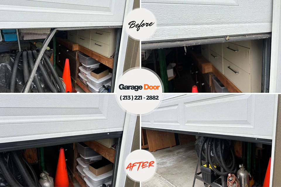 Before and after: garage door repair Cartersville, GA